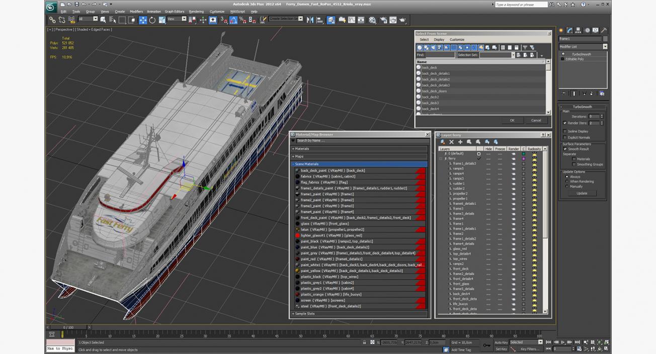 3D Ferry Fast RoPax 4512 Kriola model