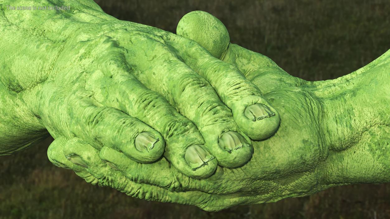 Handshake Hulk Hands Rigged 3D