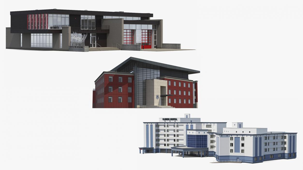 3D Civic Buildings Collection