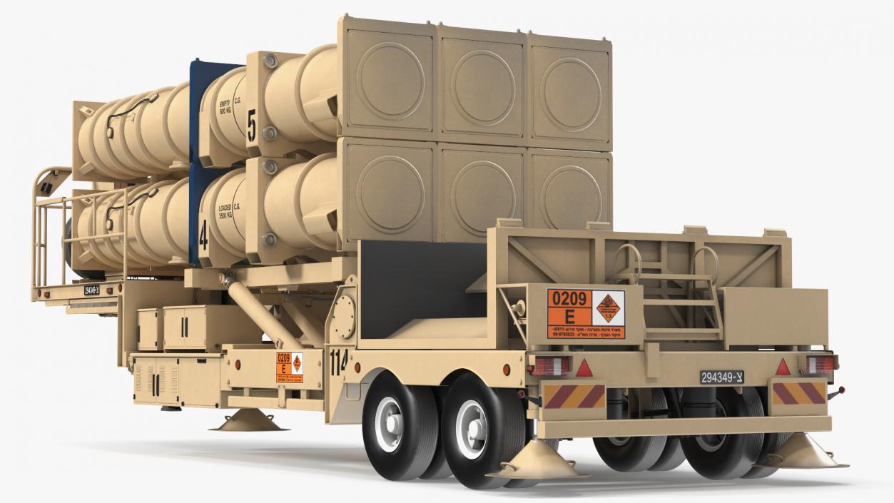 3D model Israels Arrow-3 Missile Defense System Rigged