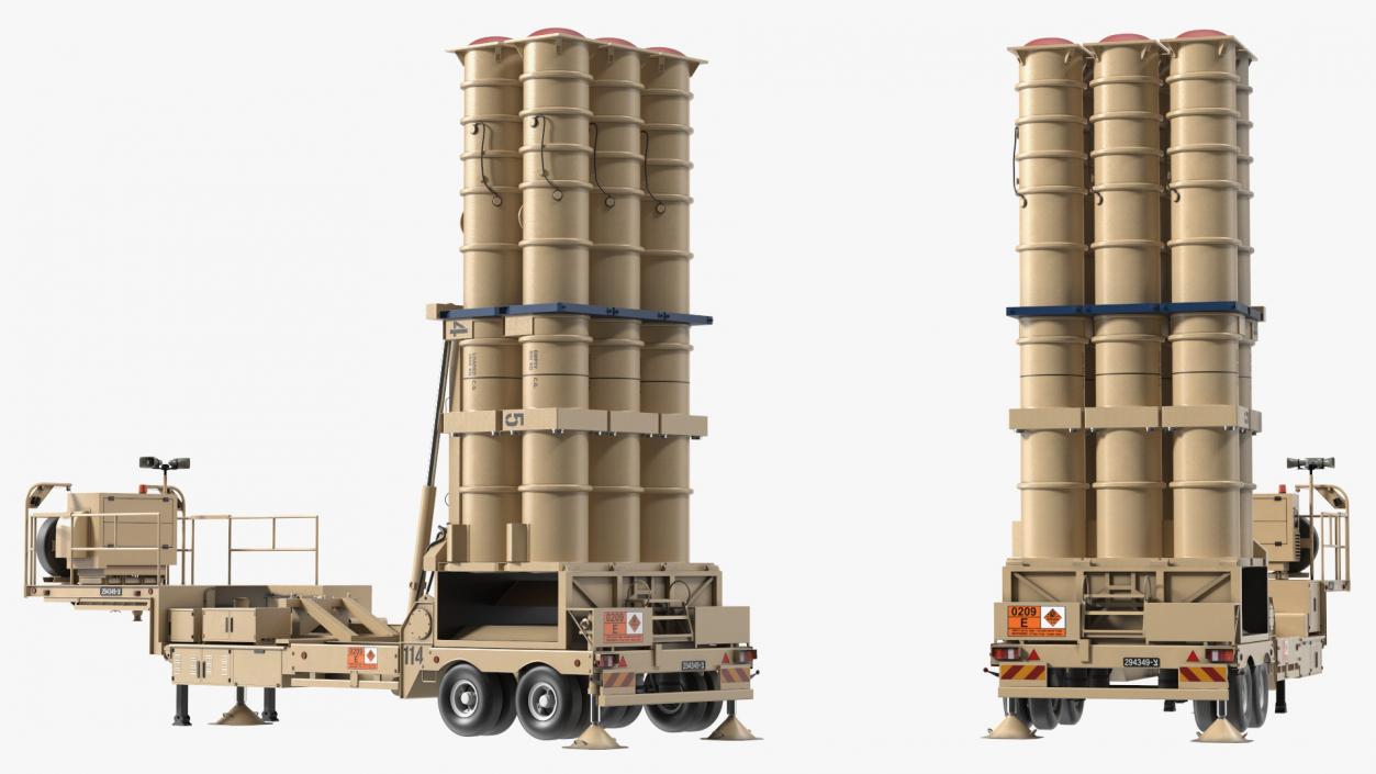 3D model Israels Arrow-3 Missile Defense System Rigged