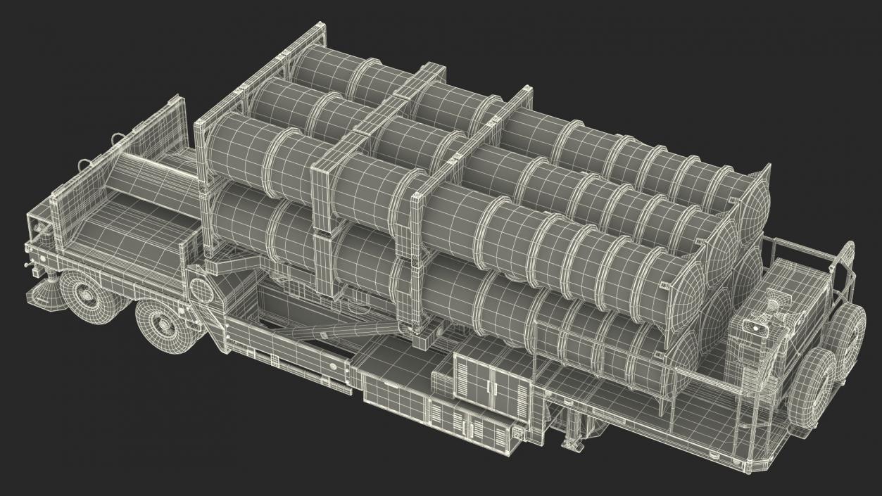 3D model Israels Arrow-3 Missile Defense System Rigged