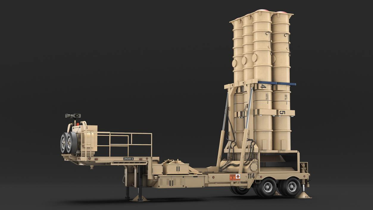 3D model Israels Arrow-3 Missile Defense System Rigged