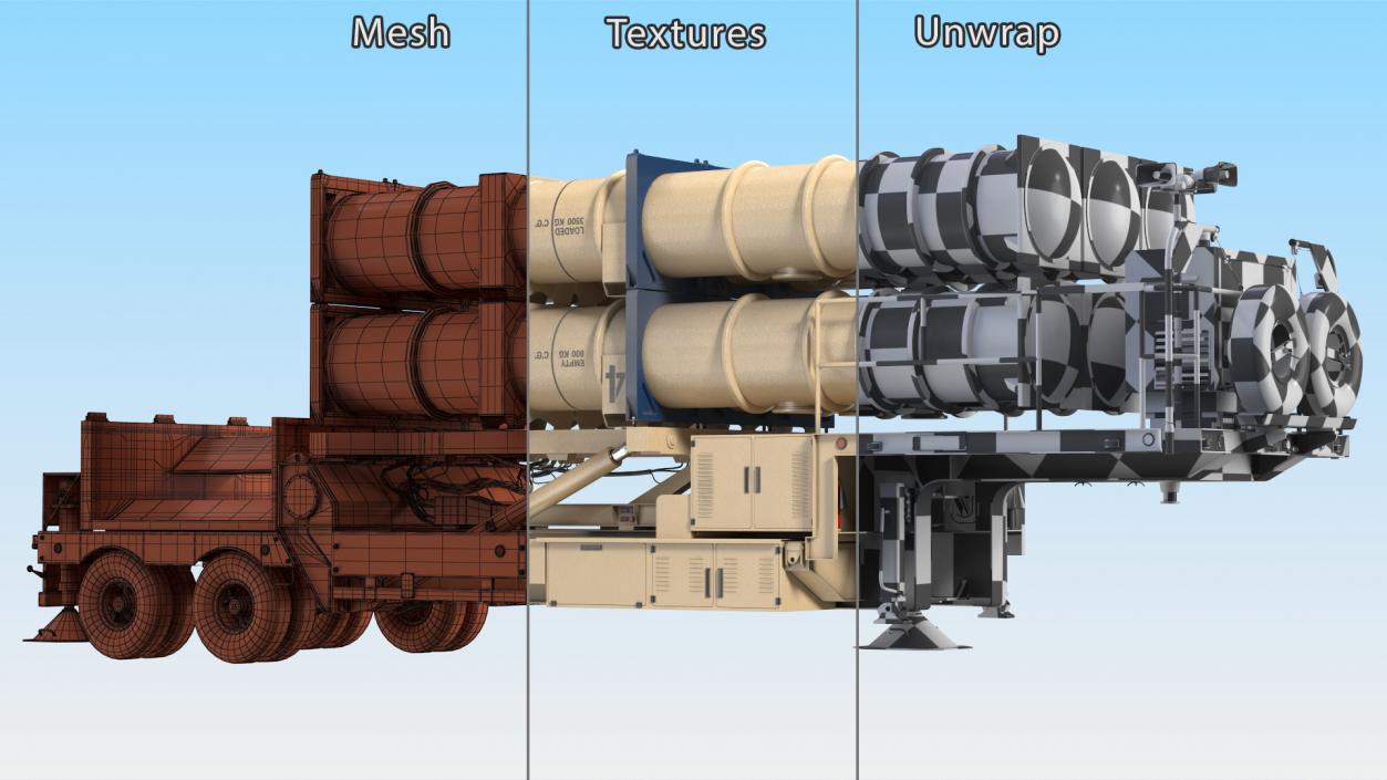 3D model Israels Arrow-3 Missile Defense System Rigged