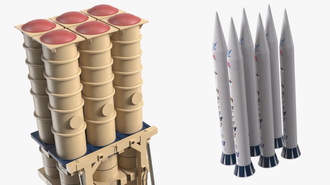 3D model Israels Arrow-3 Missile Defense System Rigged