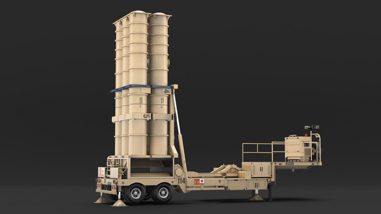 3D model Israels Arrow-3 Missile Defense System Rigged