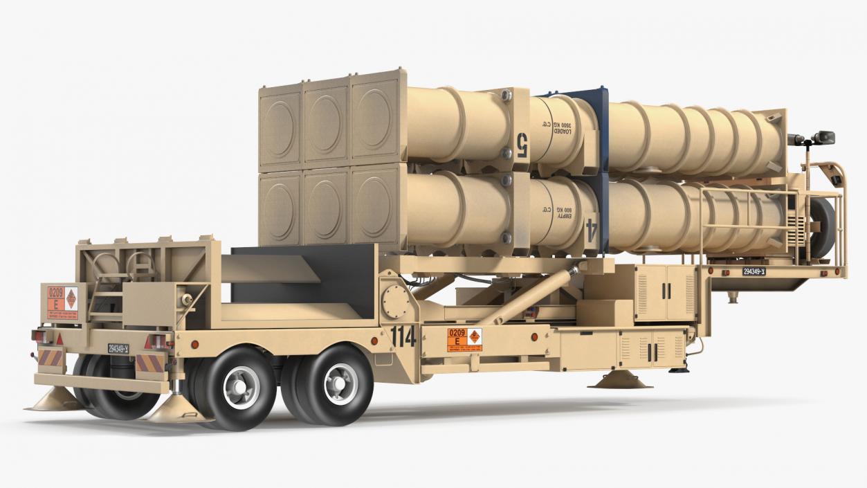 3D model Israels Arrow-3 Missile Defense System Rigged