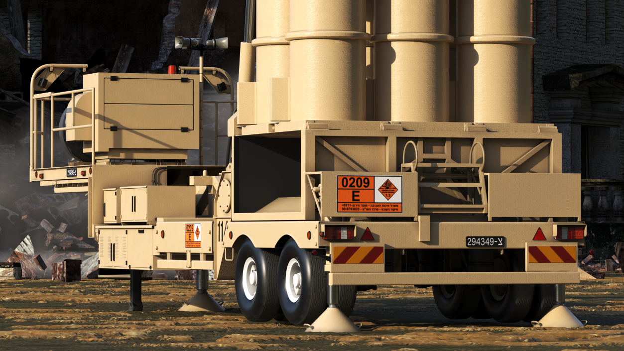 3D model Israels Arrow-3 Missile Defense System Rigged