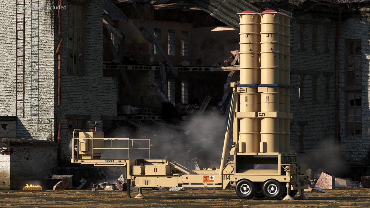 3D model Israels Arrow-3 Missile Defense System Rigged