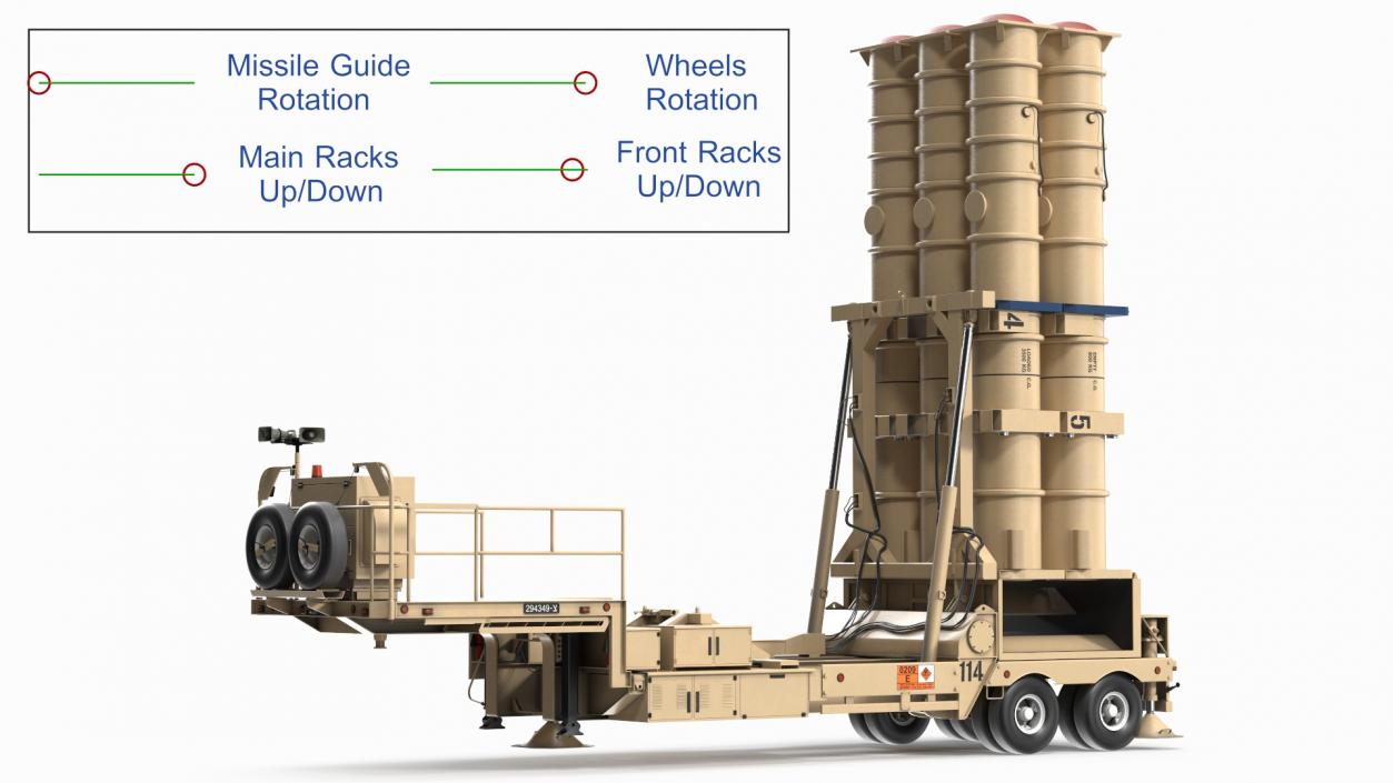 3D model Israels Arrow-3 Missile Defense System Rigged