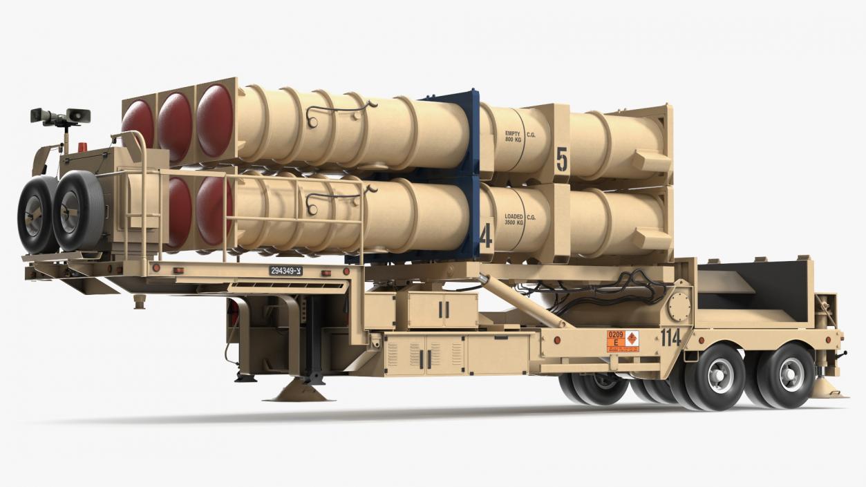 3D model Israels Arrow-3 Missile Defense System Rigged