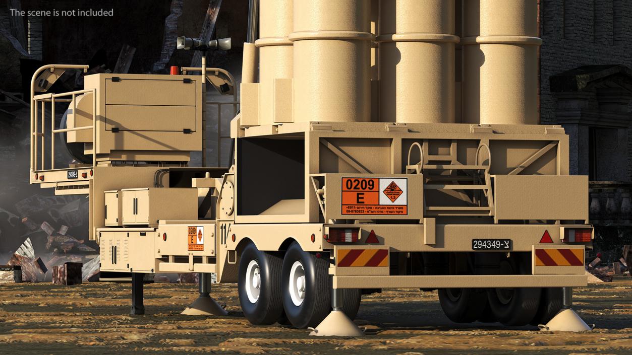 3D model Israels Arrow-3 Missile Defense System Rigged