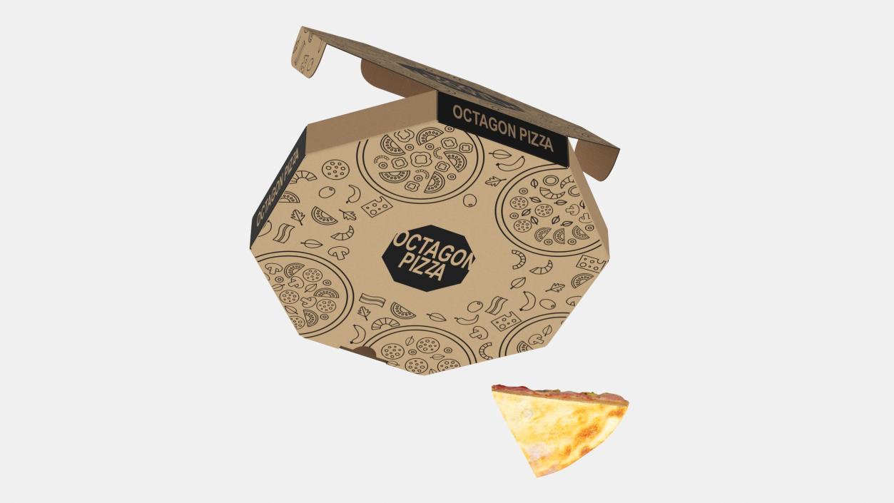 Delivery Bag with Pizza Packaging Collection 3D model