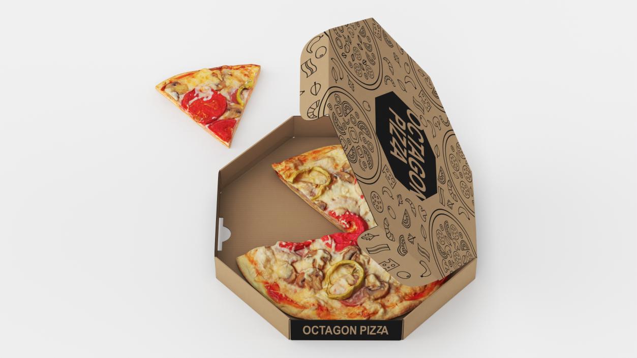 Delivery Bag with Pizza Packaging Collection 3D model