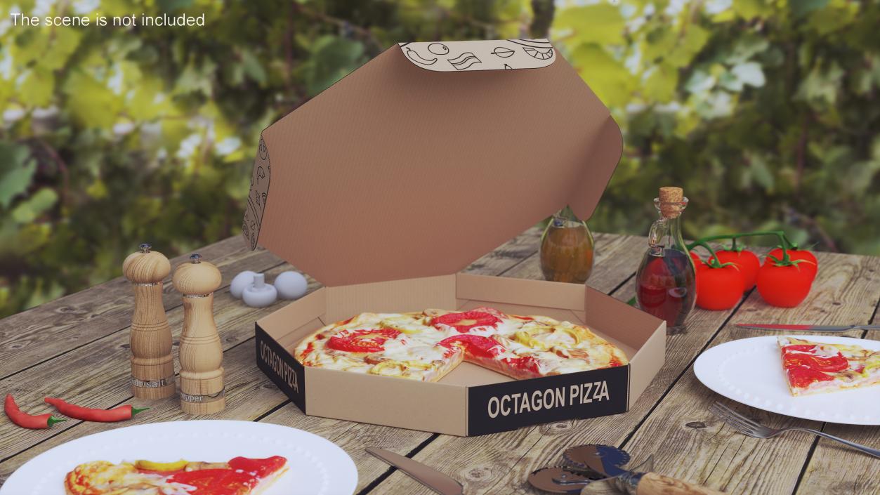 Delivery Bag with Pizza Packaging Collection 3D model