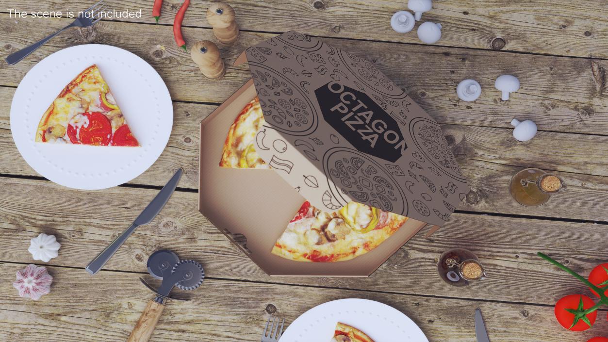 Delivery Bag with Pizza Packaging Collection 3D model