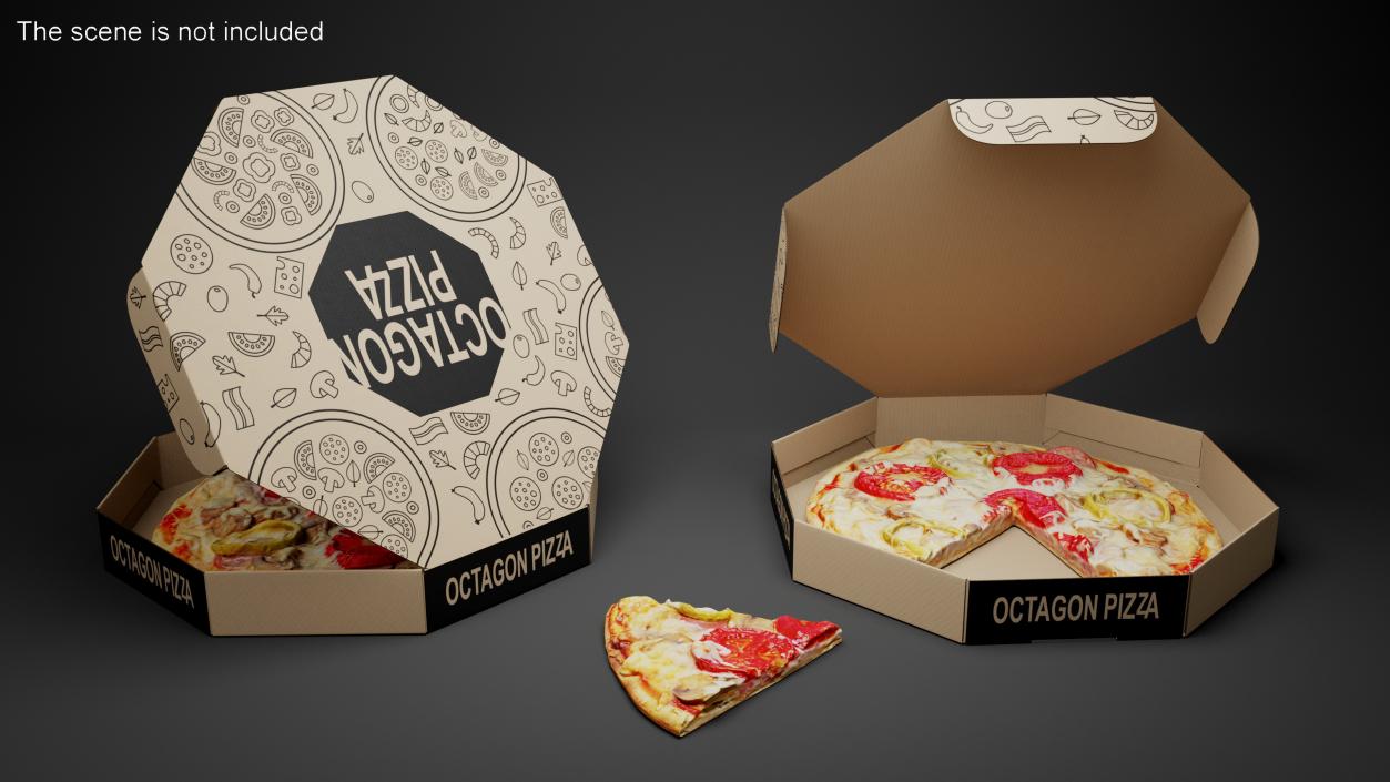 Delivery Bag with Pizza Packaging Collection 3D model