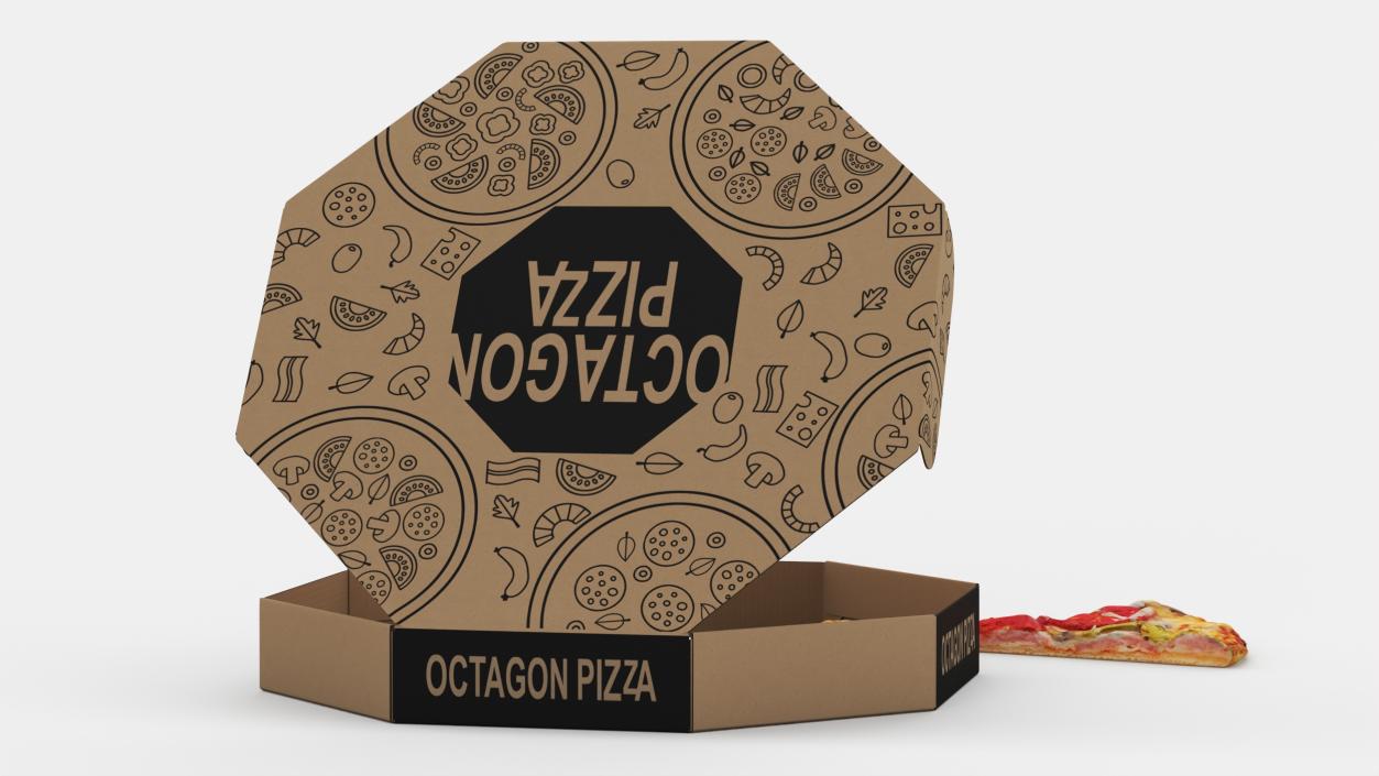 Delivery Bag with Pizza Packaging Collection 3D model