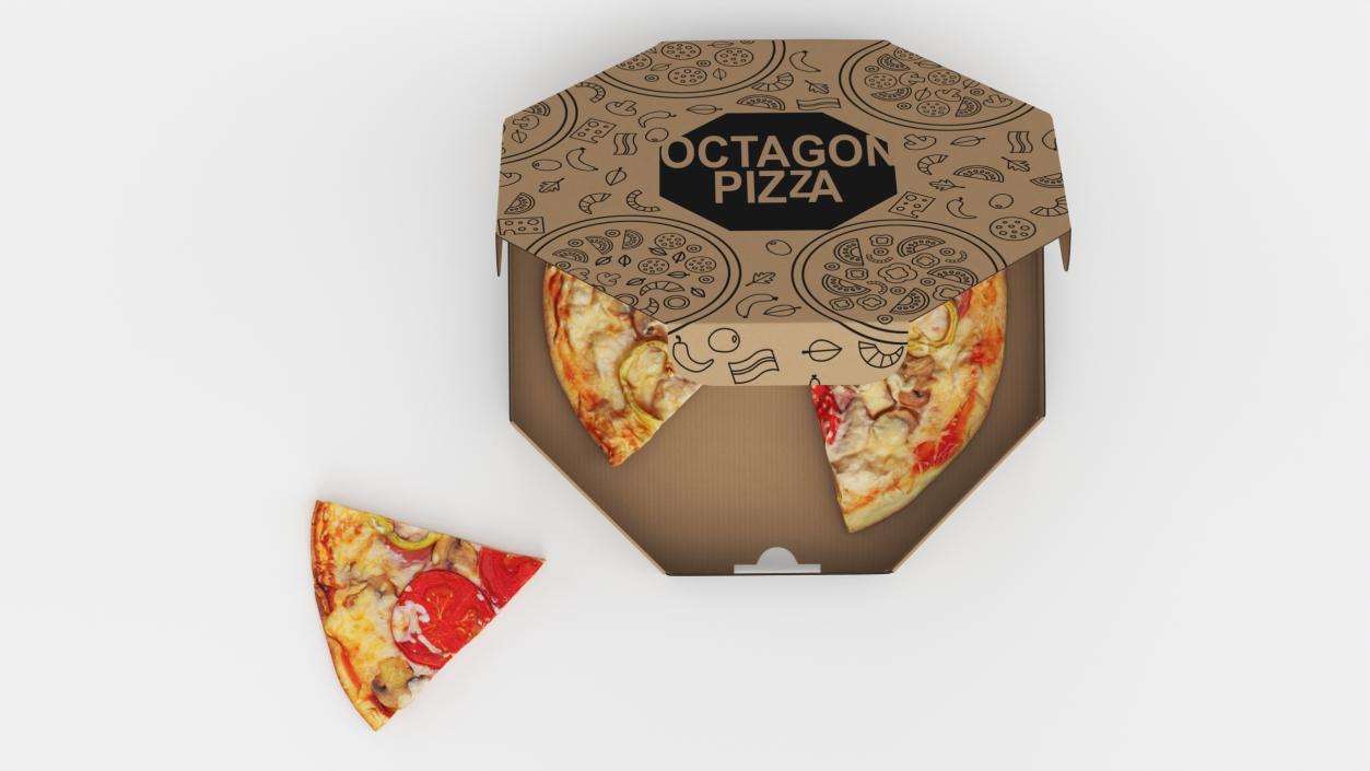 Delivery Bag with Pizza Packaging Collection 3D model