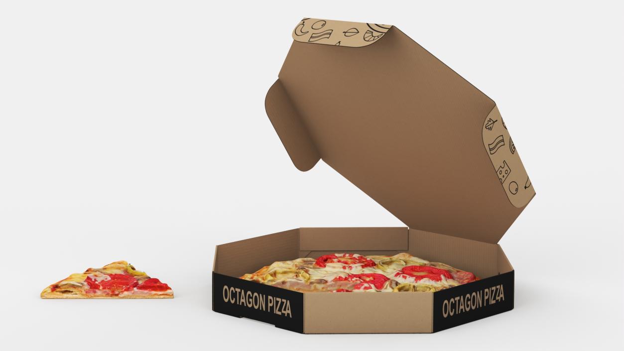 Delivery Bag with Pizza Packaging Collection 3D model