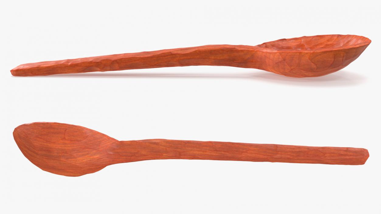 3D Wooden Spoon Hand Carved Red model