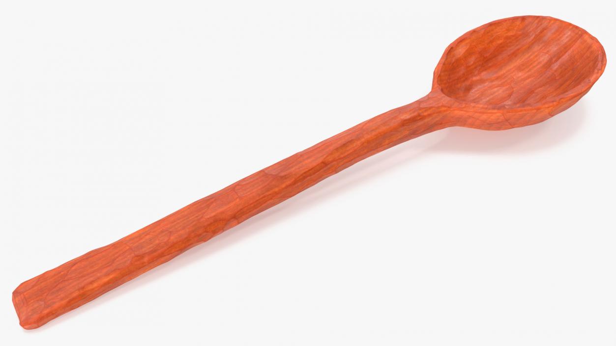 3D Wooden Spoon Hand Carved Red model