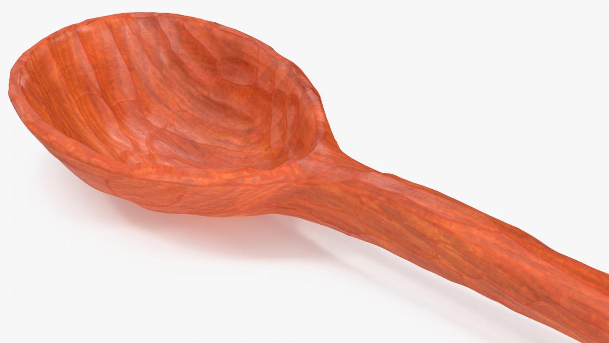 3D Wooden Spoon Hand Carved Red model