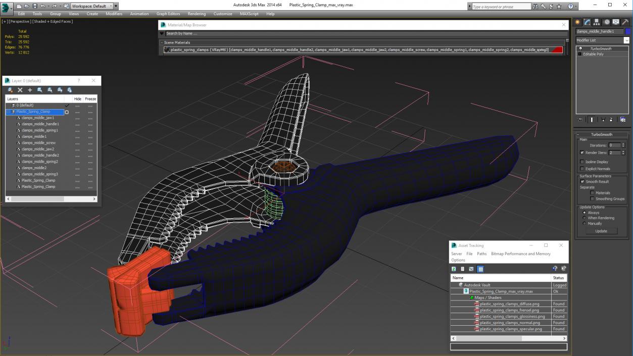 3D model Plastic Spring Clamp