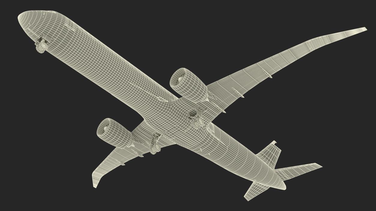 3D Concept Modern Aircraft Turbofan Rigged 2