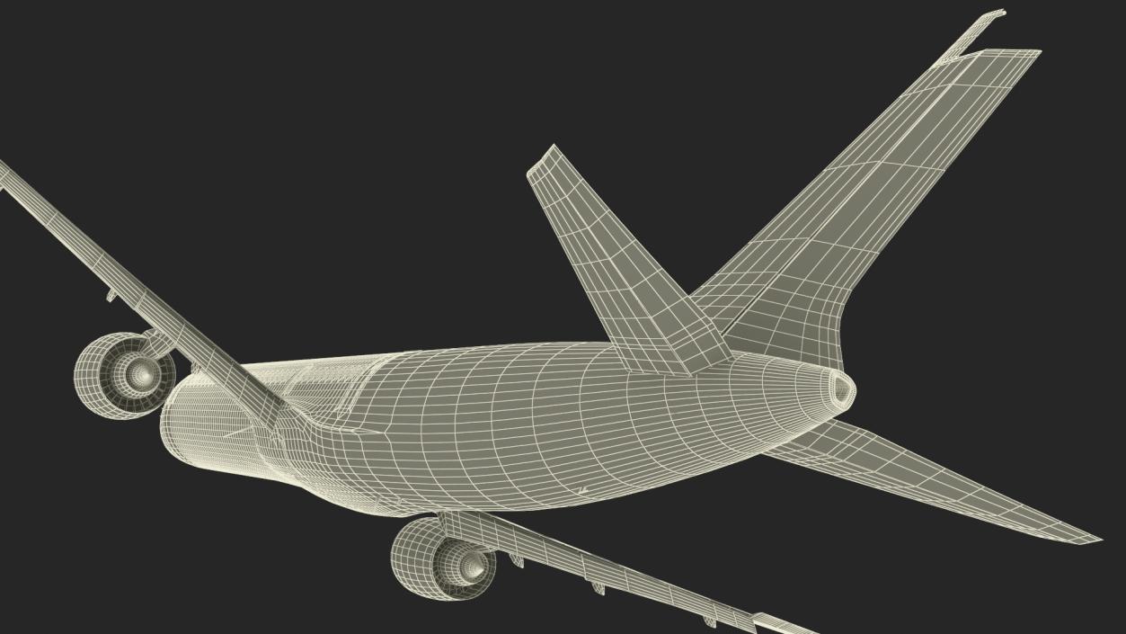 3D Concept Modern Aircraft Turbofan Rigged 2