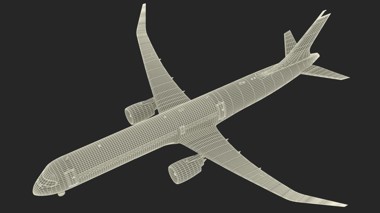 3D Concept Modern Aircraft Turbofan Rigged 2