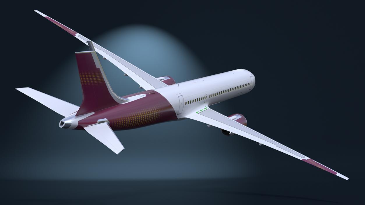 3D Concept Modern Aircraft Turbofan Rigged 2