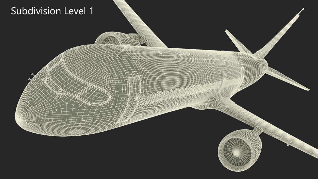 3D Concept Modern Aircraft Turbofan Rigged 2