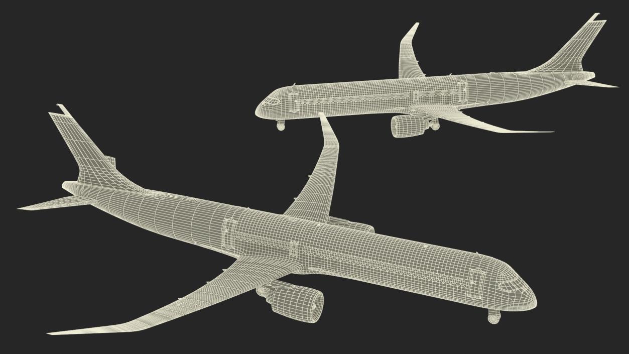 3D Concept Modern Aircraft Turbofan Rigged 2