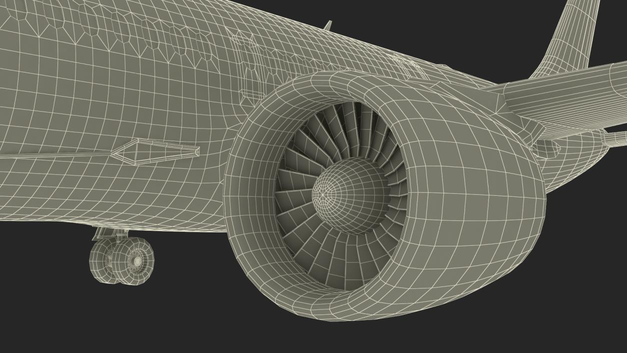 3D Concept Modern Aircraft Turbofan Rigged 2