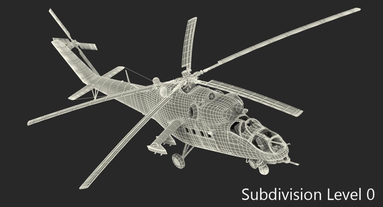 Russian Helicopter Mi-35M Rigged 3D