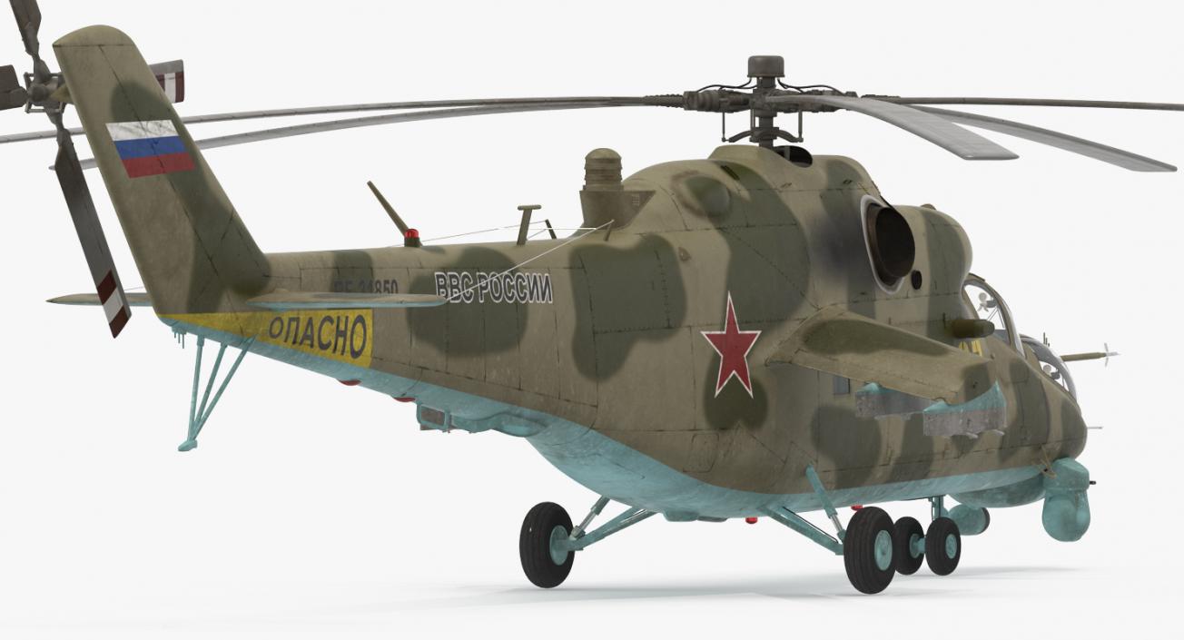 Russian Helicopter Mi-35M Rigged 3D