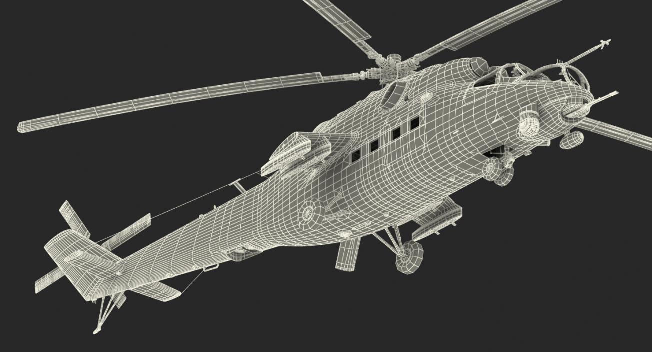 Russian Helicopter Mi-35M Rigged 3D