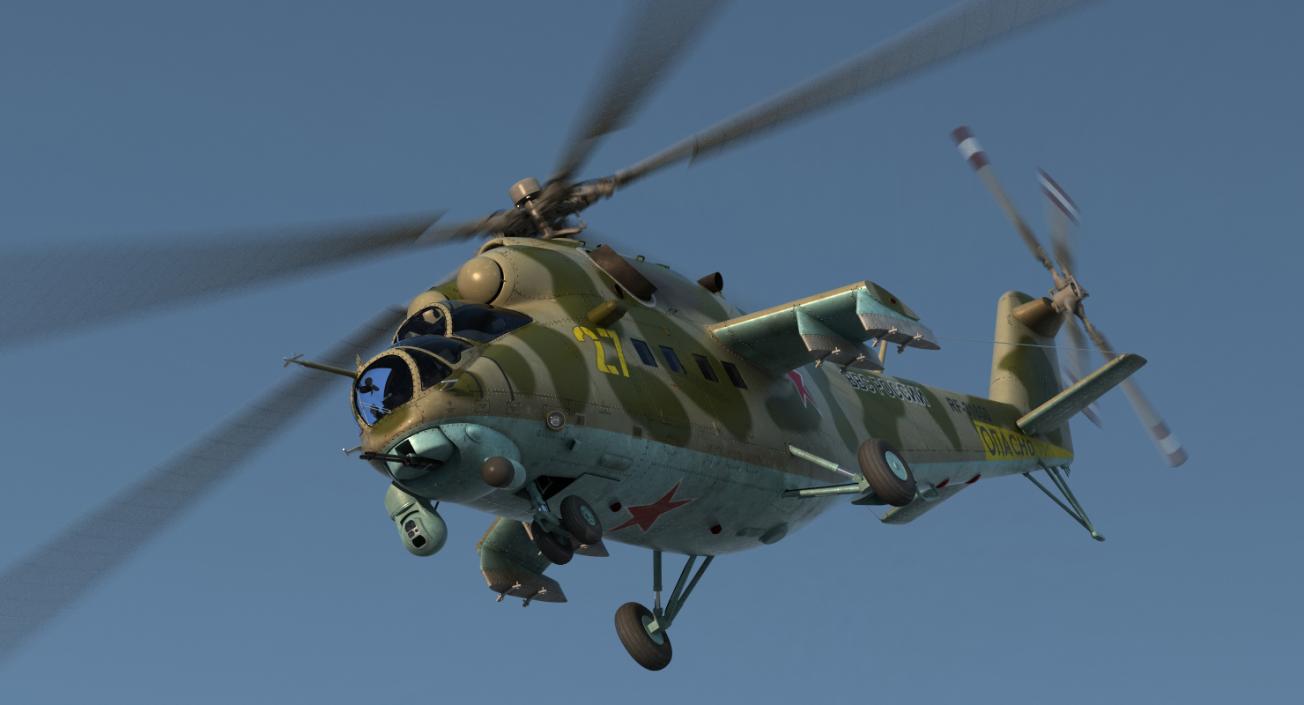 Russian Helicopter Mi-35M Rigged 3D