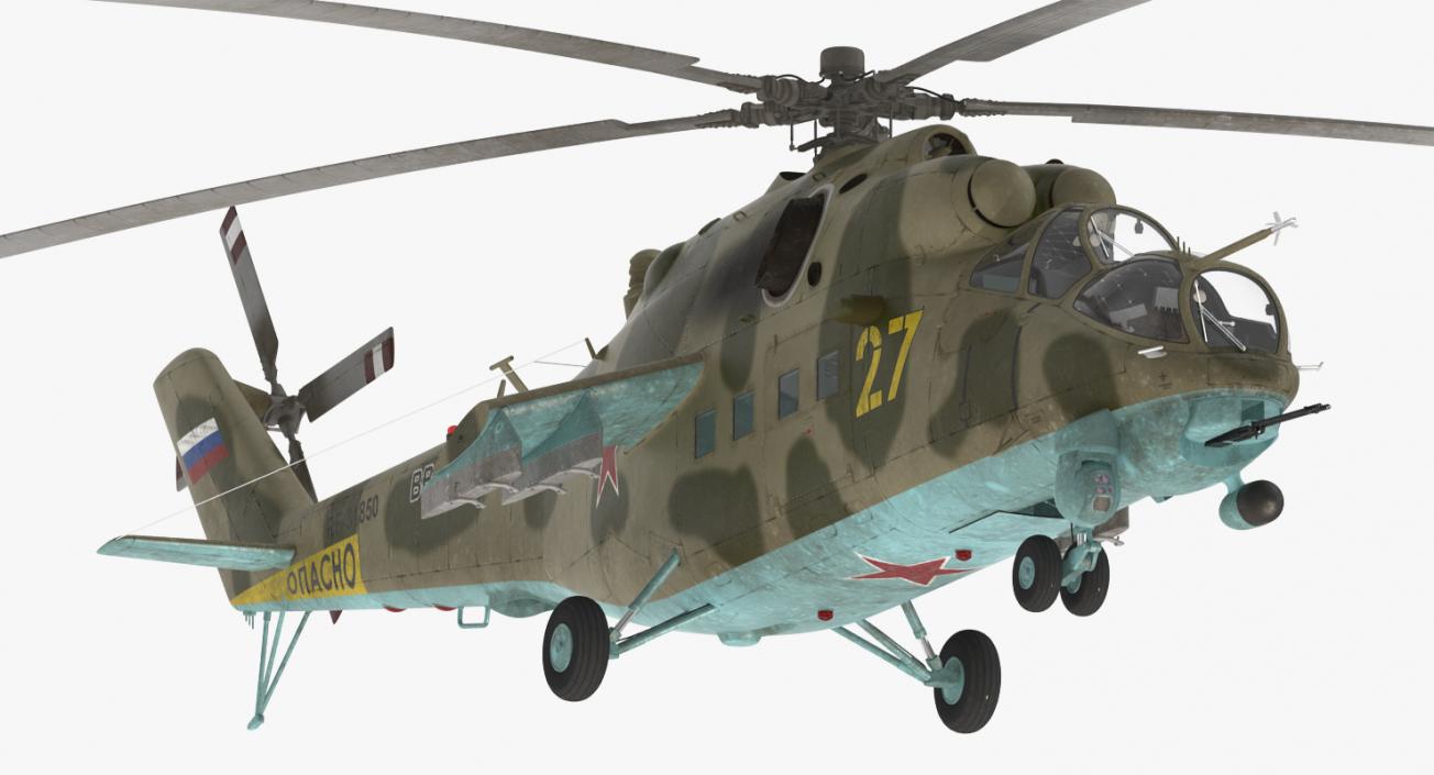 Russian Helicopter Mi-35M Rigged 3D