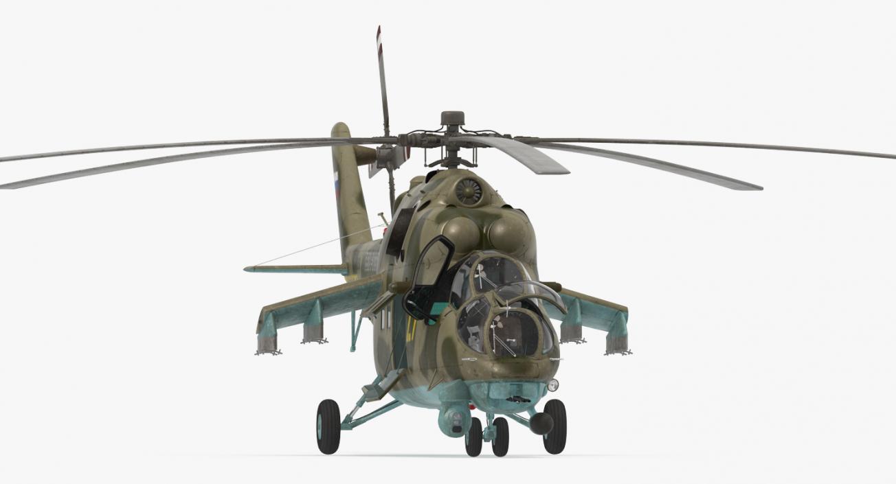 Russian Helicopter Mi-35M Rigged 3D