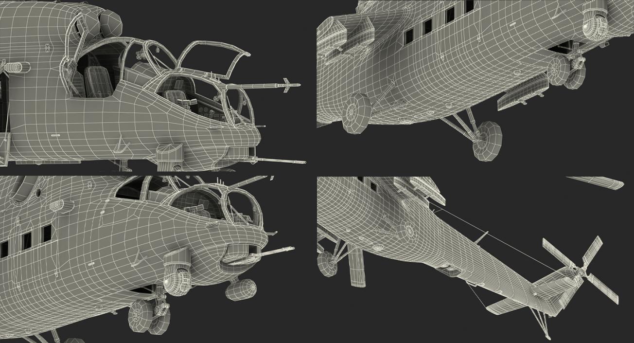 Russian Helicopter Mi-35M Rigged 3D