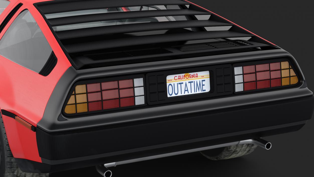 80s Sport Car DeLorean Rigged 3D model