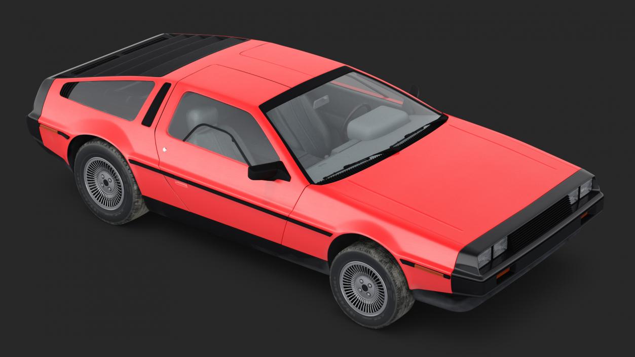 80s Sport Car DeLorean Rigged 3D model