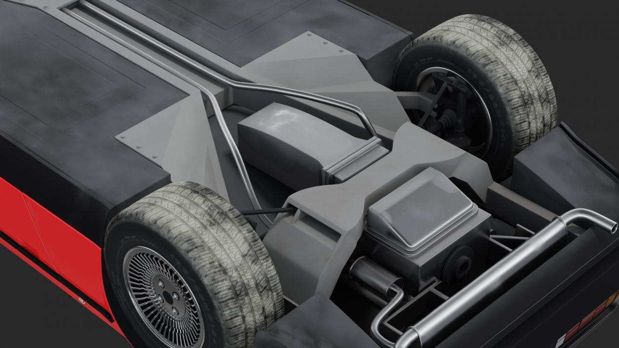 80s Sport Car DeLorean Rigged 3D model