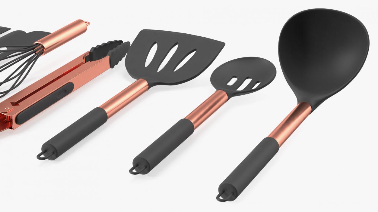 Kitchen Cooking Utensils Pink Gold 3D model