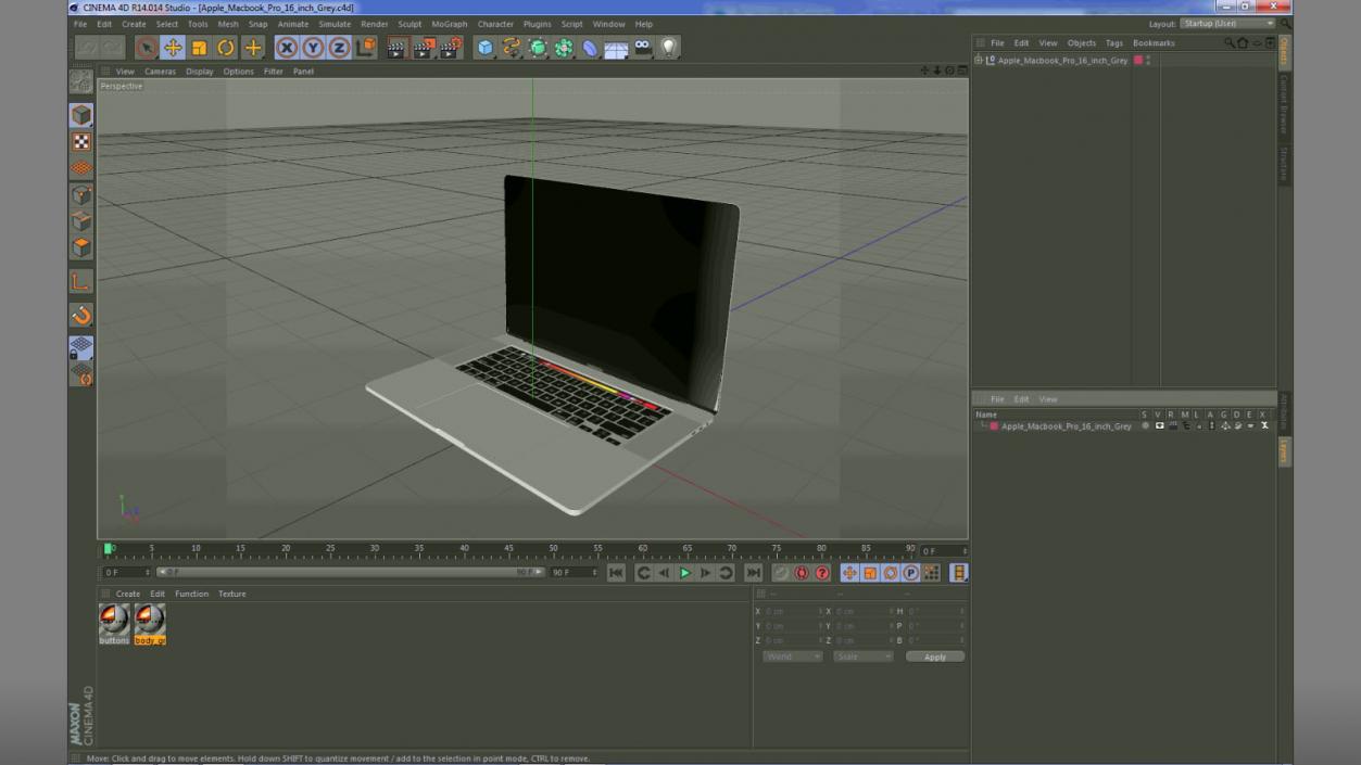 3D model Apple Macbook Pro 16 inch Grey