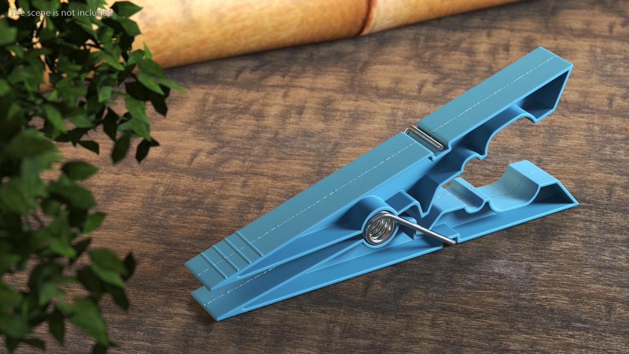 3D Clothespin Blue Pressed model