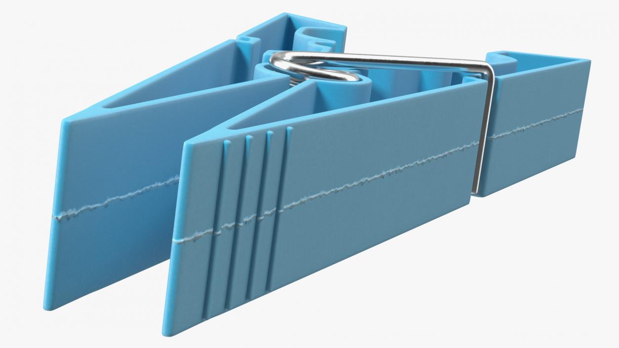 3D Clothespin Blue Pressed model