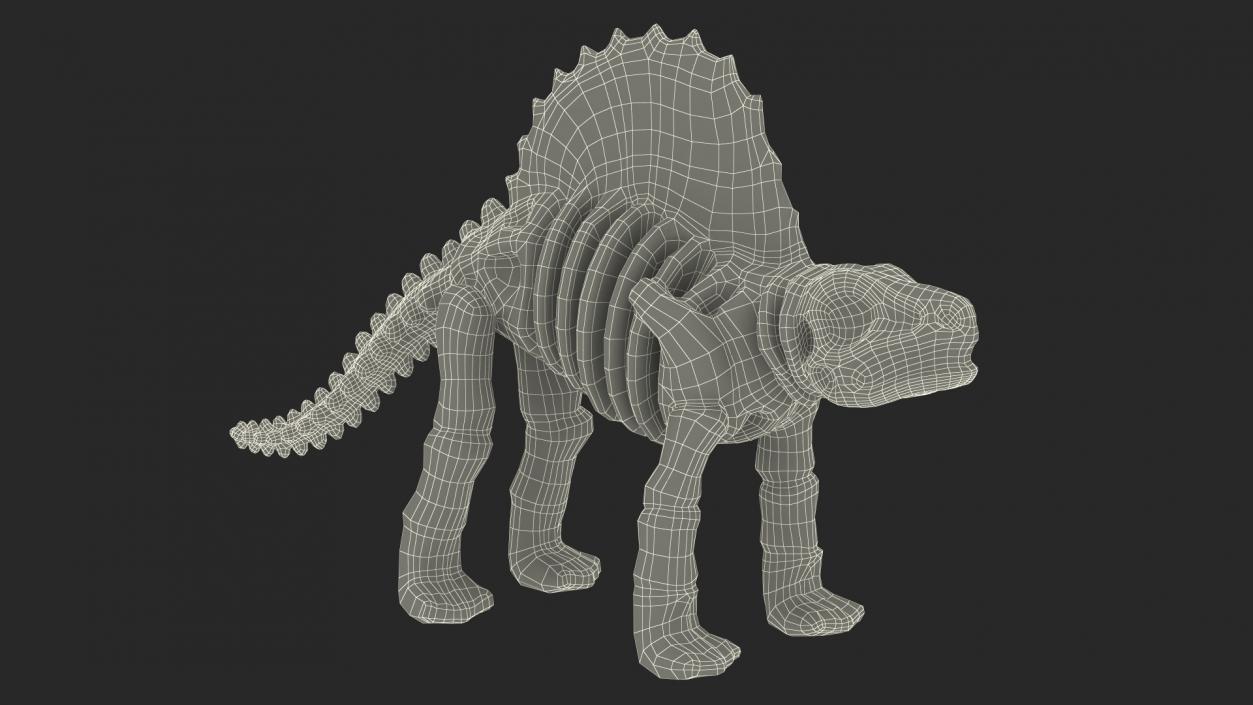 Dimetrodon Dinosaur Skeleton Toy 3D